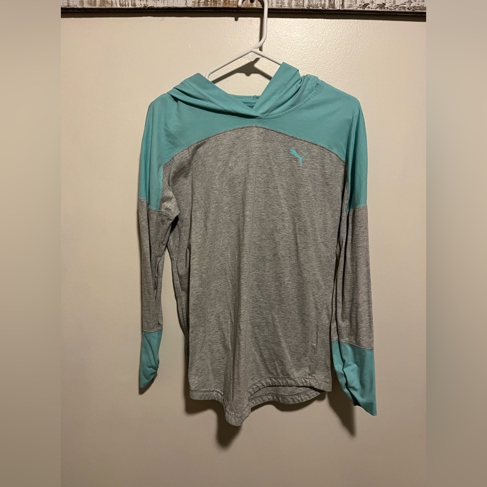 Light blue and grey hoodie